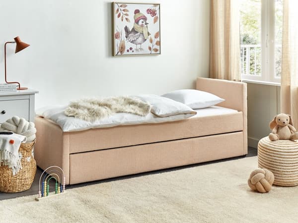 En fersken uttrekkbar barneseng med ramme trukket med 80 x 200 cm stoff Rom Soverom