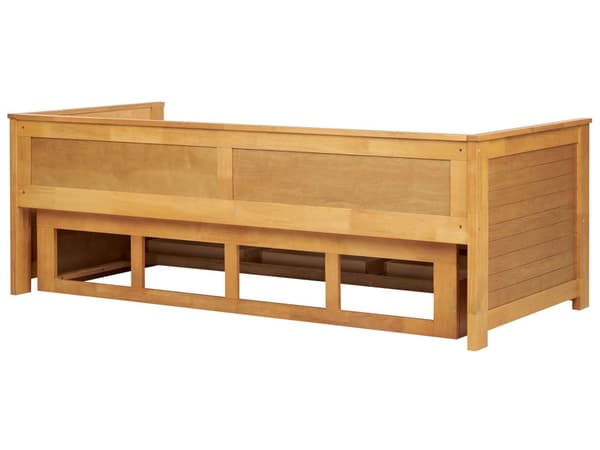 Sengeramme med Oppbevaring Lys Tre Gummitre 90 x 200 cm Gjesteseng