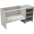 Miniatyrbild 4 av 4: Kombinerad babysäng - 120x60cm - Konvertibel till 90x190cm - Babyprice Up - Flintaek - Med skötbord och hylla