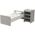Miniatyrbild 2 av 4: Kombinerad babysäng - 120x60cm - Konvertibel till 90x190cm - Babyprice Up - Flintaek - Med skötbord och hylla