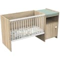 Miniatyrbild 4 av 4: Kombinerad babysäng - 120x60cm - Kan konverteras till 90x190cm - Babyprice Up - Trädekor - Med 1-dörrars byta byrå