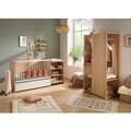 Miniatyrbild 4 av 5: Kombinerad babysäng - 120x60cm - Konvertibel till 90x190cm - Babyprice Up - Trädekor - Med skötbord och hylla