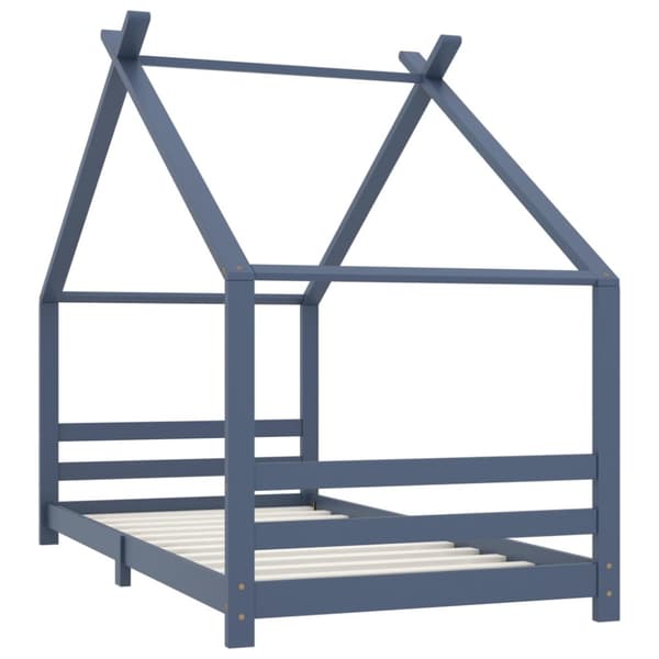 vidaXL Lasten sängynrunko harmaa täysi mänty 90x200 cm -  Matka- & lastensängyt