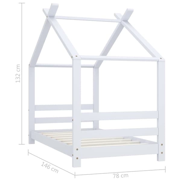 vidaXL Barnsäng vit massiv furu 70x140 cm -  Spjälsängar & barnsängar
