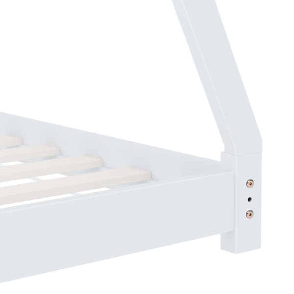 vidaXL sengestel til børneseng 90 x 200 cm massivt fyrretræ hvid -  Tremmesenge & børnesenge
