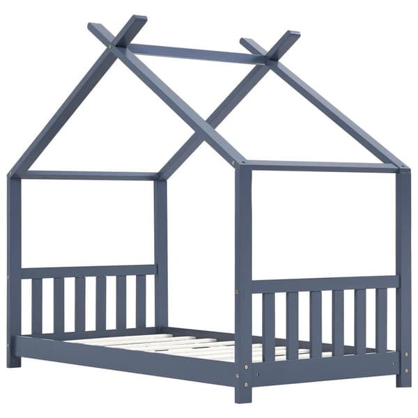 vidaXL Lasten sängynrunko harmaa täysi mänty 70x140 cm -  Matka- & lastensängyt