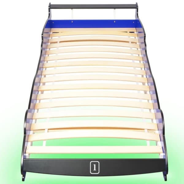 vidaXL LED Barnsäng racerbil 90x200 cm blå -  Spjälsängar & barnsängar