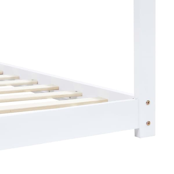 vidaXL sengestel til børneseng 90 x 200 cm massivt fyrretræ hvid -  Tremmesenge & børnesenge