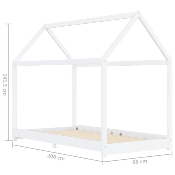 vidaXL sengestel til børneseng 90 x 200 cm massivt fyrretræ hvid -  Tremmesenge & børnesenge