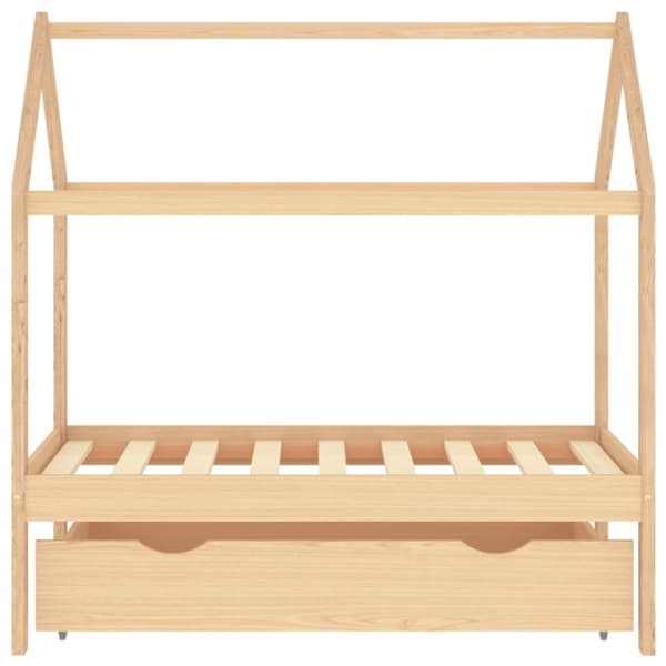 vidaXL Barnsäng med låda massiv furu 70x140 cm -  Spjälsängar & barnsängar