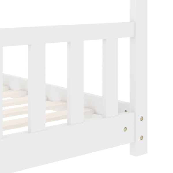vidaXL sengestel til børneseng 70 x 140 cm massivt fyrretræ hvid - Tremmesenge & børnesenge