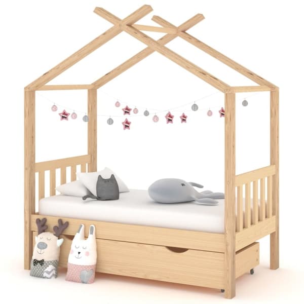 vidaXL Lasten sängynrunko laatikolla täysi mänty 70x140 cm -  Matka- & lastensängyt