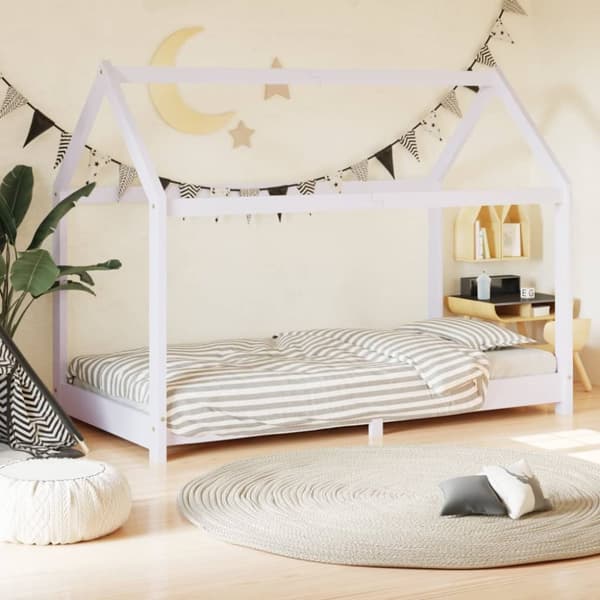 vidaXL Barnsäng vit massiv furu 70x140 cm -  Spjälsängar & barnsängar