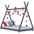 Miniatyrbillede 1 af 8: vidaXL sengestel til børneseng 70 x 140 cm massivt fyrretræ grå -  Tremmesenge & børnesenge