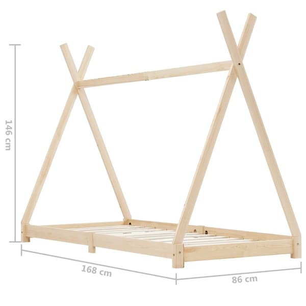 vidaXL Barnsäng massiv furu 80x160 cm -  Spjälsängar & barnsängar
