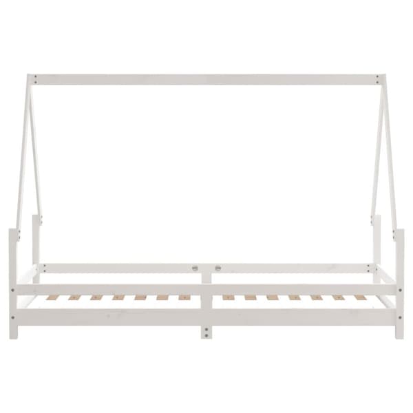 vidaXL sengeramme til juniorseng 80x200 cm massivt fyrretræ hvid -  Tremmesenge & børnesenge