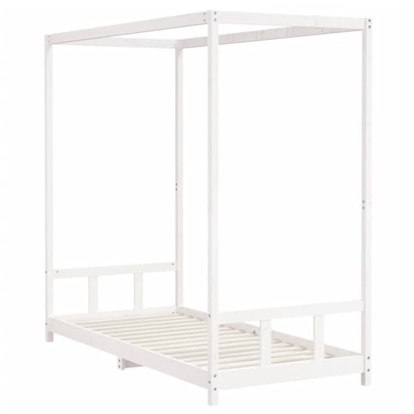 vidaXL sengeramme til juniorseng 90x200 cm massivt fyrretræ hvid - Tremmesenge & børnesenge