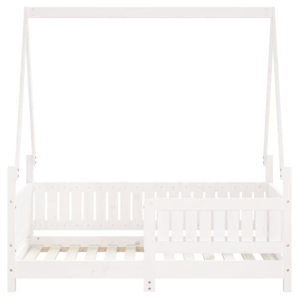 vidaXL sengeramme til juniorseng 70x140 cm massivt fyrretræ hvid -  Tremmesenge & børnesenge