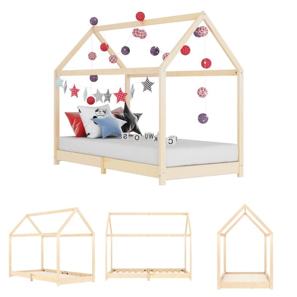 The Living Store sengestel til børneseng 90 x 200 cm massivt fyrretræ - Tremmesenge & børnesenge