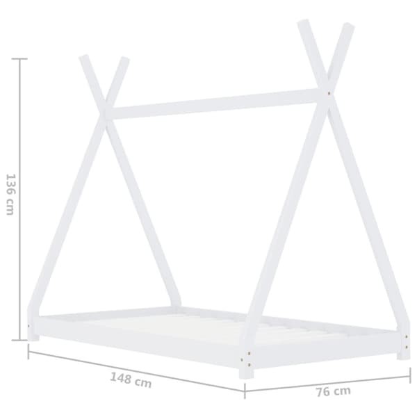 The Living Store Barnsäng vit massiv furu 70x140 cm -  Spjälsängar & barnsängar