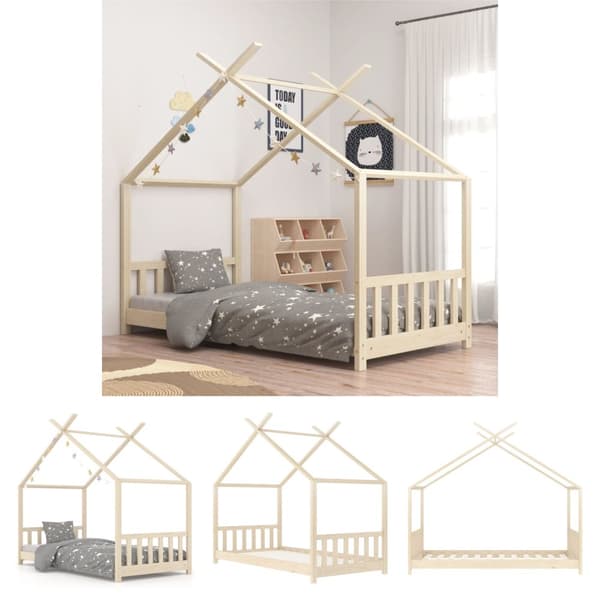 The Living Store sengestel til børneseng 70 x 140 cm massivt fyrretræ -  Tremmesenge & børnesenge
