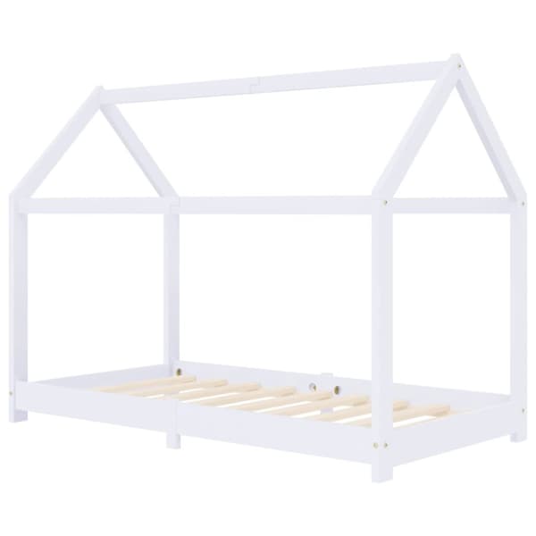 The Living Store sengestel til børneseng 70 x 140 cm massivt fyrretræ hvid -  Tremmesenge & børnesenge