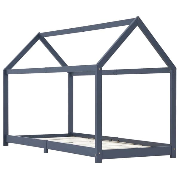 The Living Store sengestel til børneseng 90 x 200 cm massivt fyrretræ grå -  Tremmesenge & børnesenge