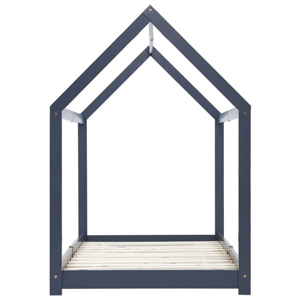 The Living Store sengestel til børneseng 90 x 200 cm massivt fyrretræ grå -  Tremmesenge & børnesenge