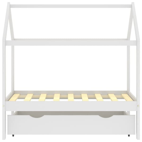 Spjälsängar & barnsängar - Living Barnsäng med låda vit massiv furu 70x140 cm