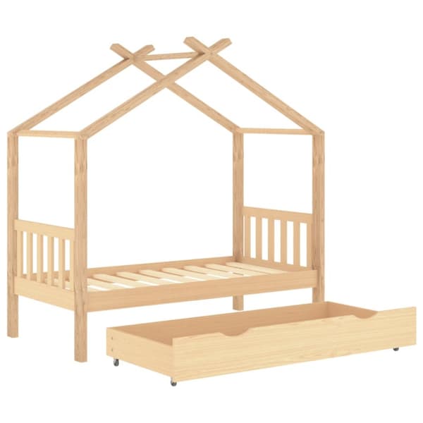 Barnsäng med låda massiv furu 80x160 cm - Barnsäng - Barnsängar - Home & Living
