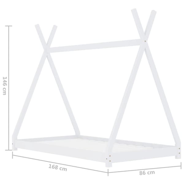 Barnsäng vit massiv furu 80x160 cm - Barnsäng - Barnsängar - Home & Living
