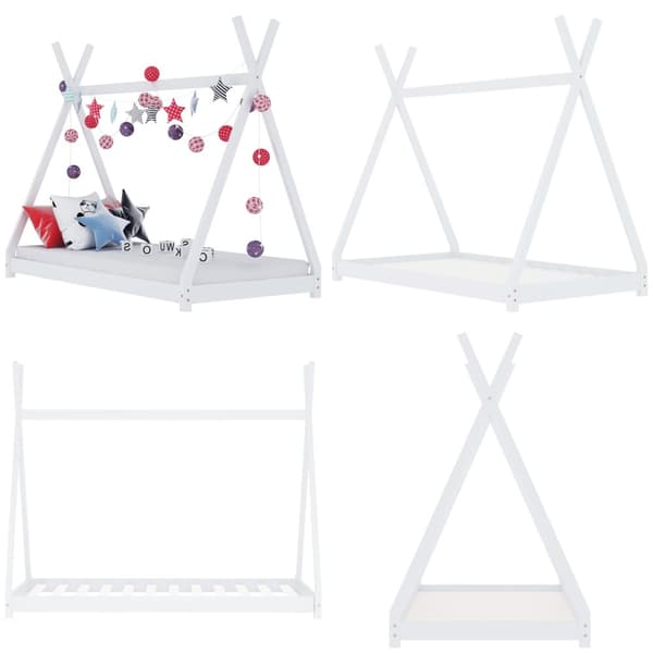 Barnsäng vit massiv furu 80x160 cm - Barnsäng - Barnsängar - Home & Living