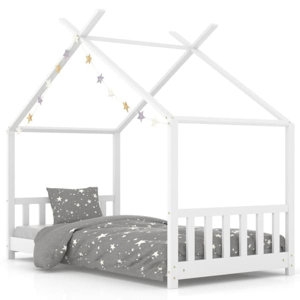 Barnsäng vit massiv furu 70x140 cm - Barnsäng - Barnsängar - Home & Living