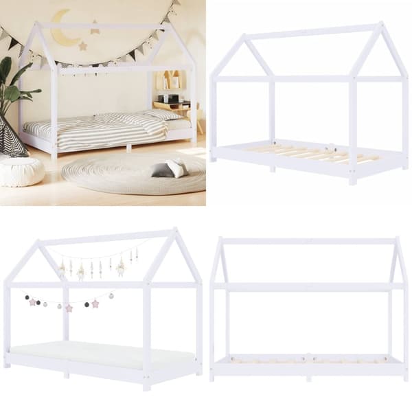 Barnsäng vit massiv furu 80x160 cm - Barnsäng - Barnsängar - Home & Living