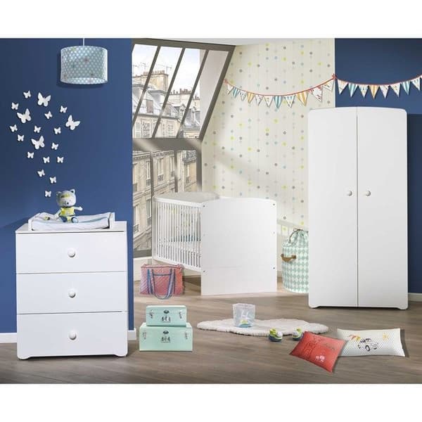Cabriolet säng - 140x70cm - Babyprice Basic - Vitt trä