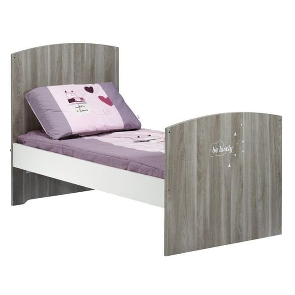 Justerbar babysäng - 140x70cm - Babyprice Smile - Flinta ek - Vit