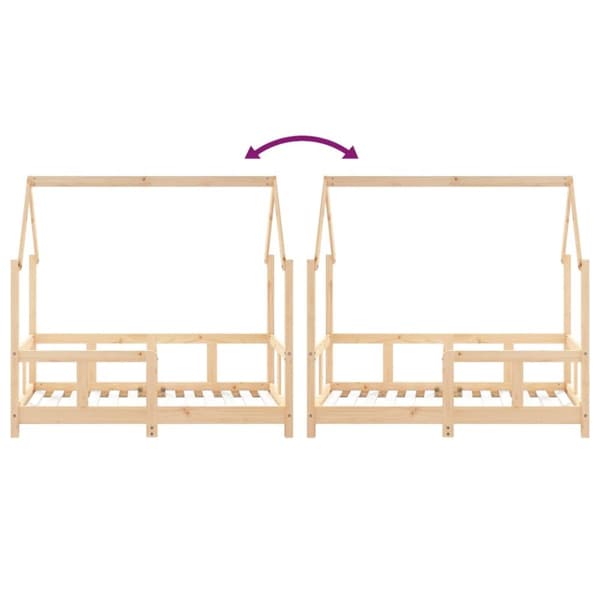 sengeramme til juniorseng 70x140 cm massivt fyrretræ