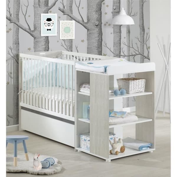 BABYPRICE SITTA Evolutive kombinerad spjälsäng - Sover 60 x 120 cm - Gör om till en säng 90 x 190 cm