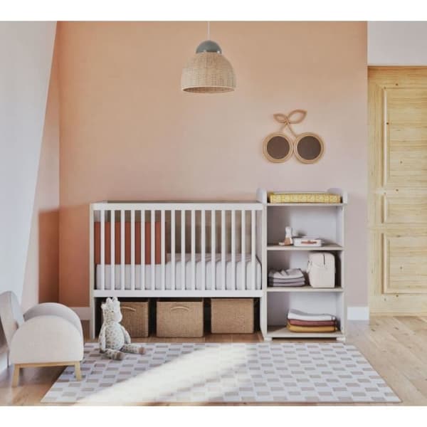 Kombinerad säng - 120x60cm - Konvertibel till 90x190cm - Babyprice Smile - Bok