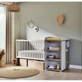 Miniatyrbild 1 av 5: Kombinerad säng - 120x60cm - Konvertibel till 90x190cm - Babyprice Smile - Flintaek