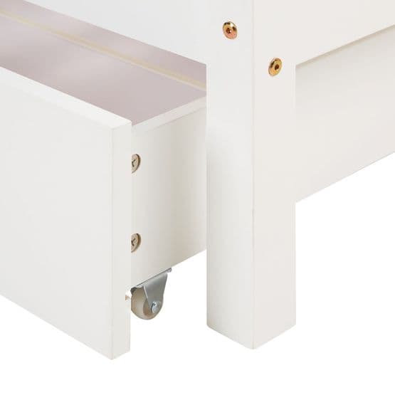 Familieseng - 90x200 + 140x200 - Hvid Med skuffe og madrasser