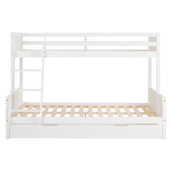 Familieseng - 90x200 + 140x200 - Hvid Med skuffe og madrasser
