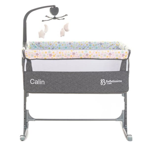 BEBELISSIMO - Samsov - babyvagga - babysäng - Gosa med musikmobil - från födseln - grå