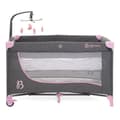 Miniatyrbild 2 av 6: BEBELISSIMO - Resesäng för baby - babyvagga - från födseln - Natt - hopfällbar säng - 2 våningar - rosa