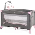 Miniatyrbild 1 av 6: BEBELISSIMO - Resesäng för baby - babyvagga - från födseln - Natt - hopfällbar säng - 2 våningar - rosa