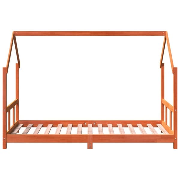 vidaXL sengeramme til juniorseng 90x190 cm massivt fyrretræ gyldenbrun