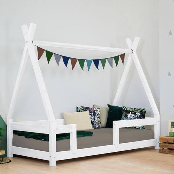 Lätt enkel säng i trä NAKANA - Benlemi - Tipi - Lackad - 120x190cm - 1 plats