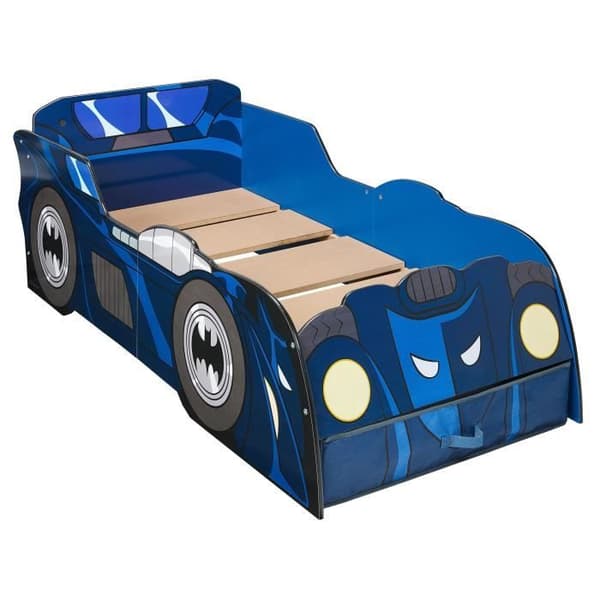 Batman Batmobil - Ljusande barnbil med förvaring, för madrass 140cm x 70cm