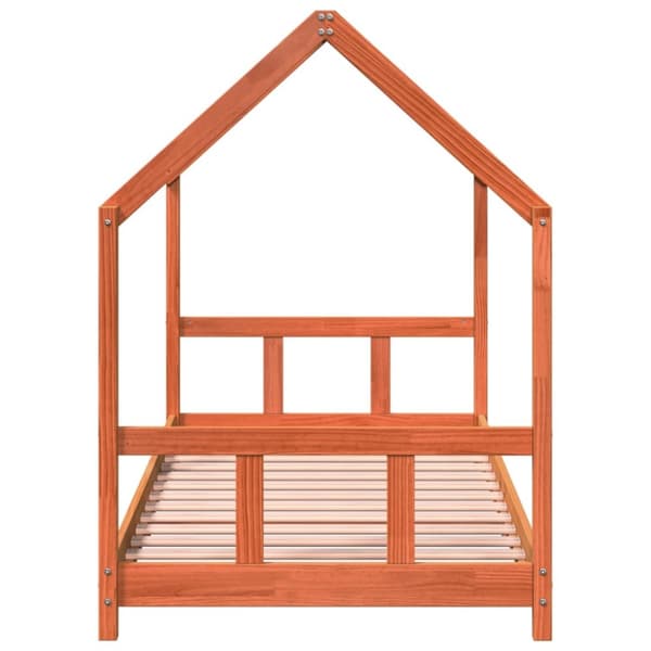 sengeramme til juniorseng 90x190 cm massivt fyrretræ gyldenbrun