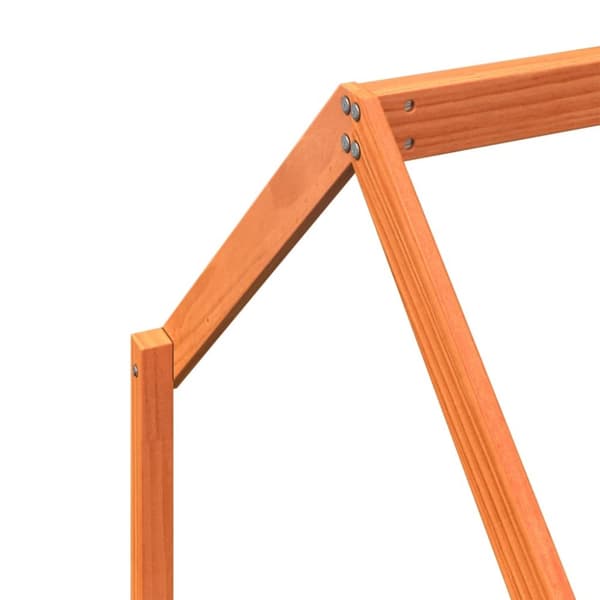 sengeramme til juniorseng 90x190 cm massivt fyrretræ gyldenbrun